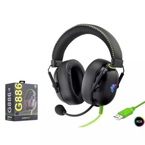 Mofan G886 Usb RGB 7.1 Gaming Kulaklık - Siyah Yeşil