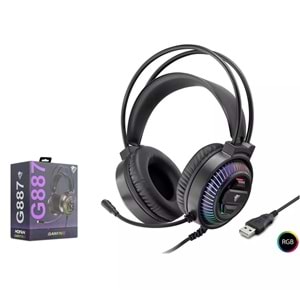 Mofan G887 Usb RGB 7.1 Gaming Kulaklık - Siyah