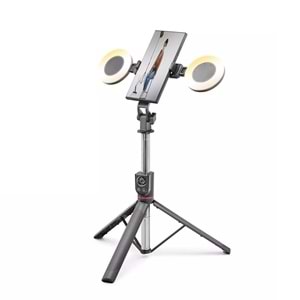 Nodar ND1033 Telefon Tripodu ve Selfie Çubuğu Seti Bluetooth 5.0 Kumandalı LED 182 cm - Siyah