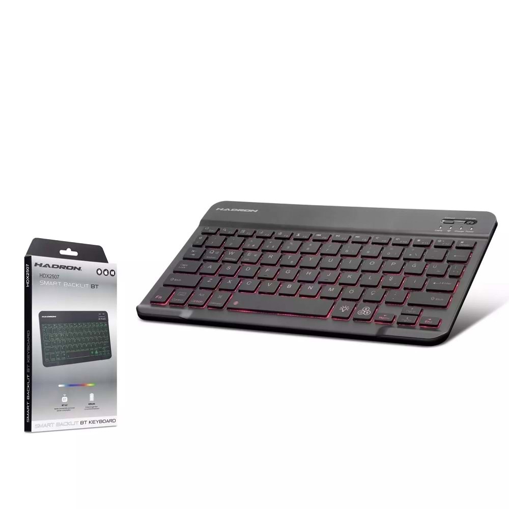 Hadron HDX2507 Bluetooth Smart Klavye RGB Şarjlı Tablet Telefon Smart TV Uyumlu