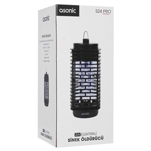 Asonic S24 PRO Kokusuz Taşınabilir LED Mavi Işıklı Sinek Öldürücü Siyah 4W Açılabilen Alt Kapak