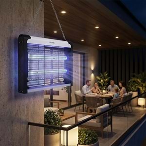 Asonic AS-A28 4W+ 2000V Zincir Askısılı İki Ledli Sinek Öldürücü Siyah Orta Boy