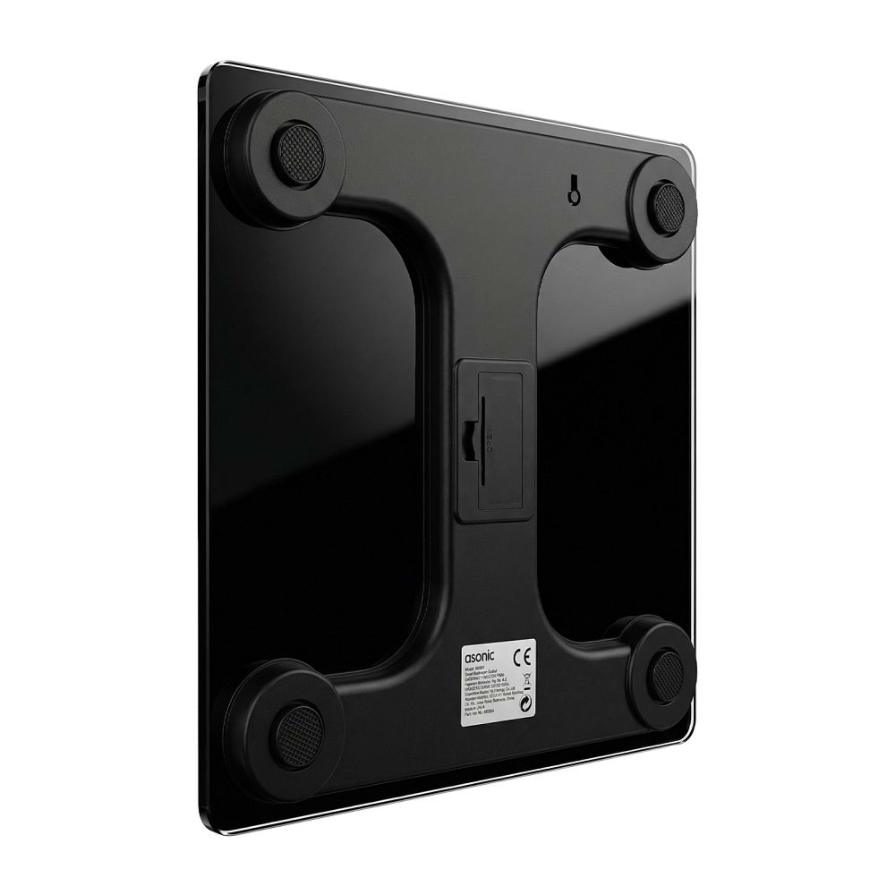 Asonic BS260 Siyah 260x260mm Boyutunda 2*AAA Pil Hediyeli Dijital Bluetooth Baskül