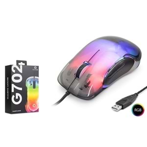 Good PRO G702 RGB Gaming Mouse 7200 DPI 6 Tuş 1000Hz Kristal Siyah