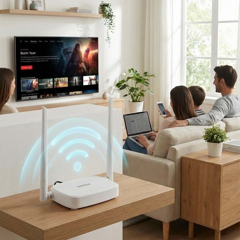 Everest EWR-301 Kablosuz-N WPS + WISP+WDS 300 Mbps Repeater+Access Point+Bridge Kablosuz Router
