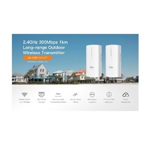 Wi-Tek WI-CPE110-KIT 8dbi 300MBPS 2.4ghz 1km Harici Access Point 2-Li Set Wireless Transmitter