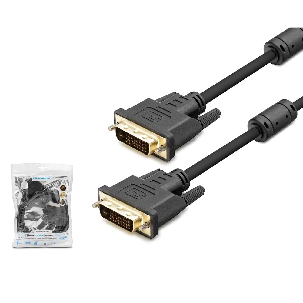 Hadron HDX7751 DVI-D 24+1 Görüntü Kablosu 1.8 m Siyah