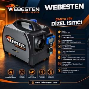 Webesten Çanta Tipi Dizel Isıtıcı Bluetooth Özellikli (12V - 24V - 220V Uyumluluğu)