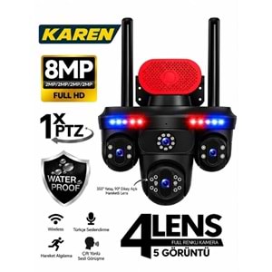 Mpia Karen 8mp 4 Kameralı 1*Ptz Wi-Fi Kamera