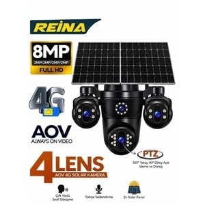 Mpia Reina 8mp 4 Kameralı 1*PTZ 4G Sim Kart Destekli Solar Kamera