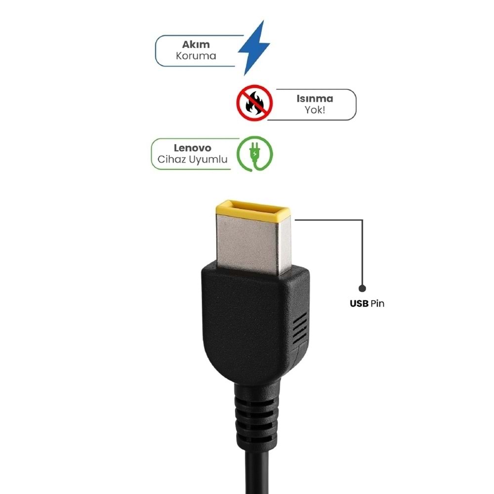 Sprange SR-L1 Usb 20V 4.5A İgneli Notebook Adaptör (Ibm Lenovo)